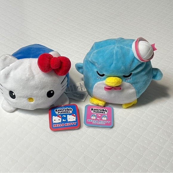 Tee Turtle Reversible Hello Kitty Tuxedo Sam Plushies Lot of 2 - Picture 3 of 10